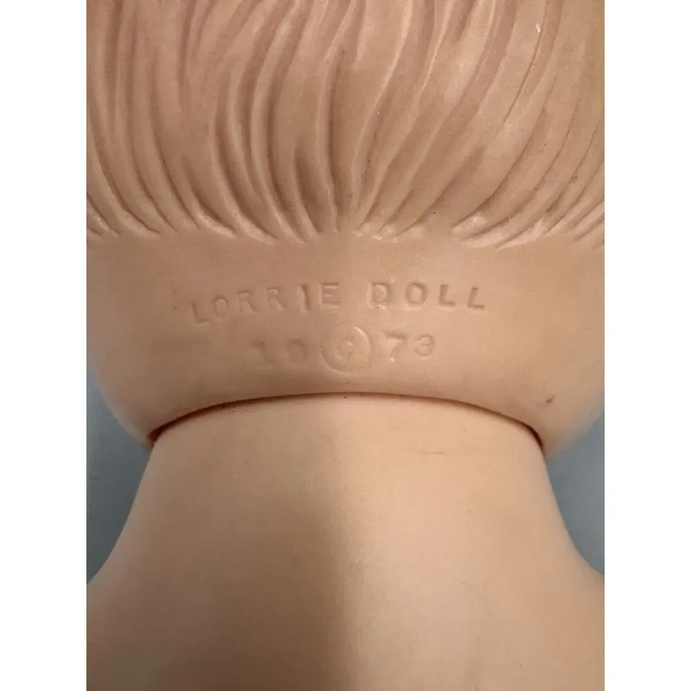 Vintage 1973 Lorrie Plastic Baby Doll Molded Head Hair 12 Inch